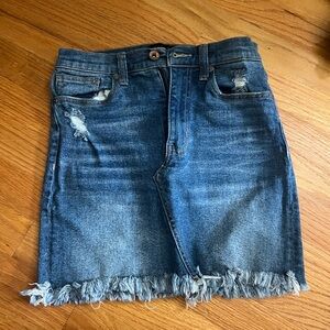 Kendall & Kylie Distressed Blue Denim Mini Skirt
